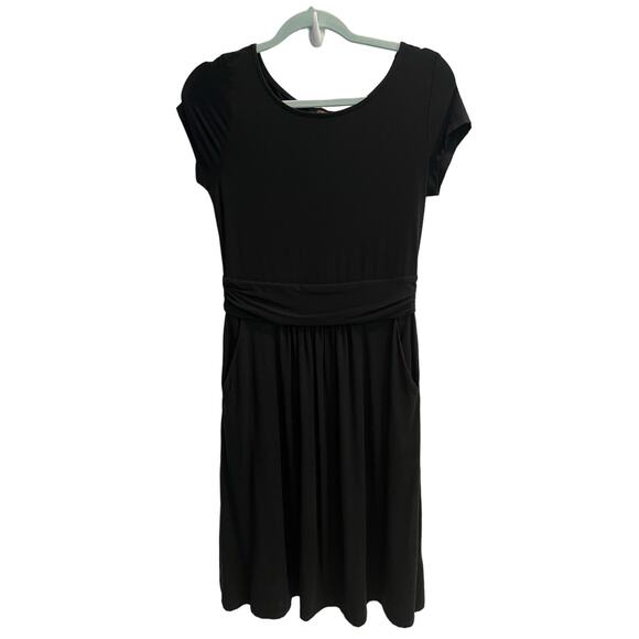 Quince Dresses & Skirts - Quince Size M Medium Tencel Jersey Ruched Waist Dress Black Pockets